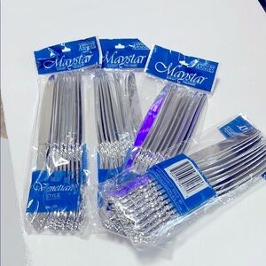 Pack of 4 Silver Plastic Cutlery Set brand new